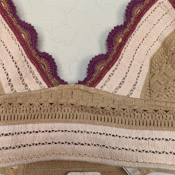 Free People Intimately Weekend Soft Pink Combo Crochet Bralette Top size Small - Picture 5 of 9